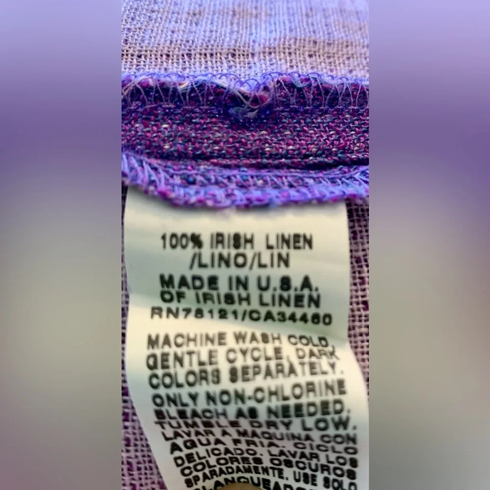 Eileen Fisher Purple Irish Linen Open Front Jacket - Kimono - Cardigan - Picture 15 of 15